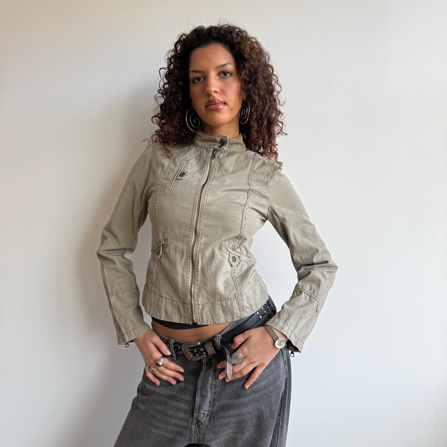 Khaki cargo jacket - Size S