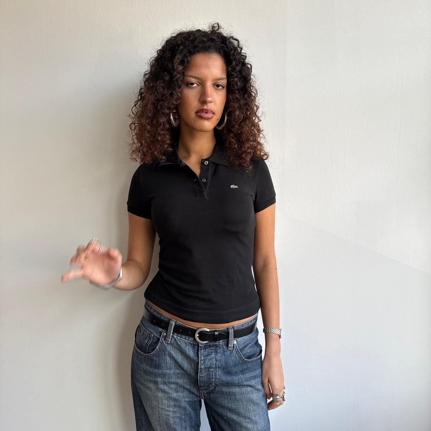 Black Lacoste polo - Size S