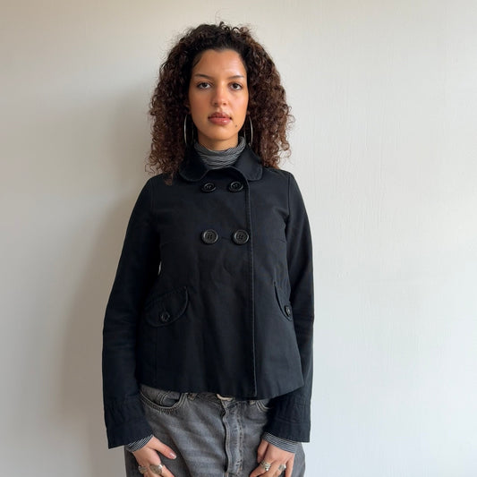 Black double button peacoat - Size S