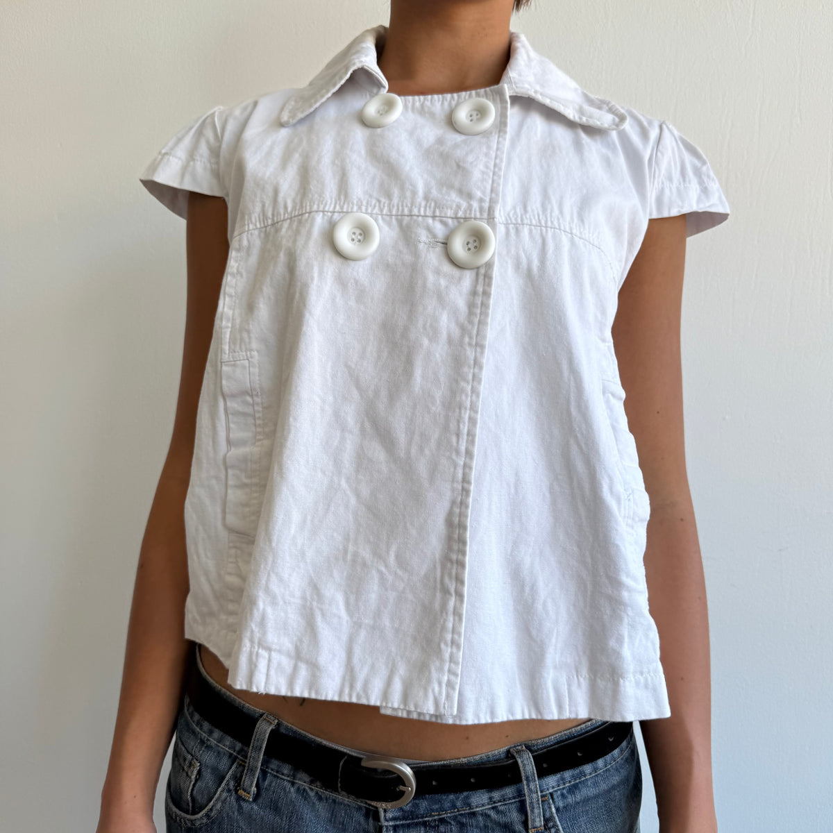 White short sleeve peacoat - Size M