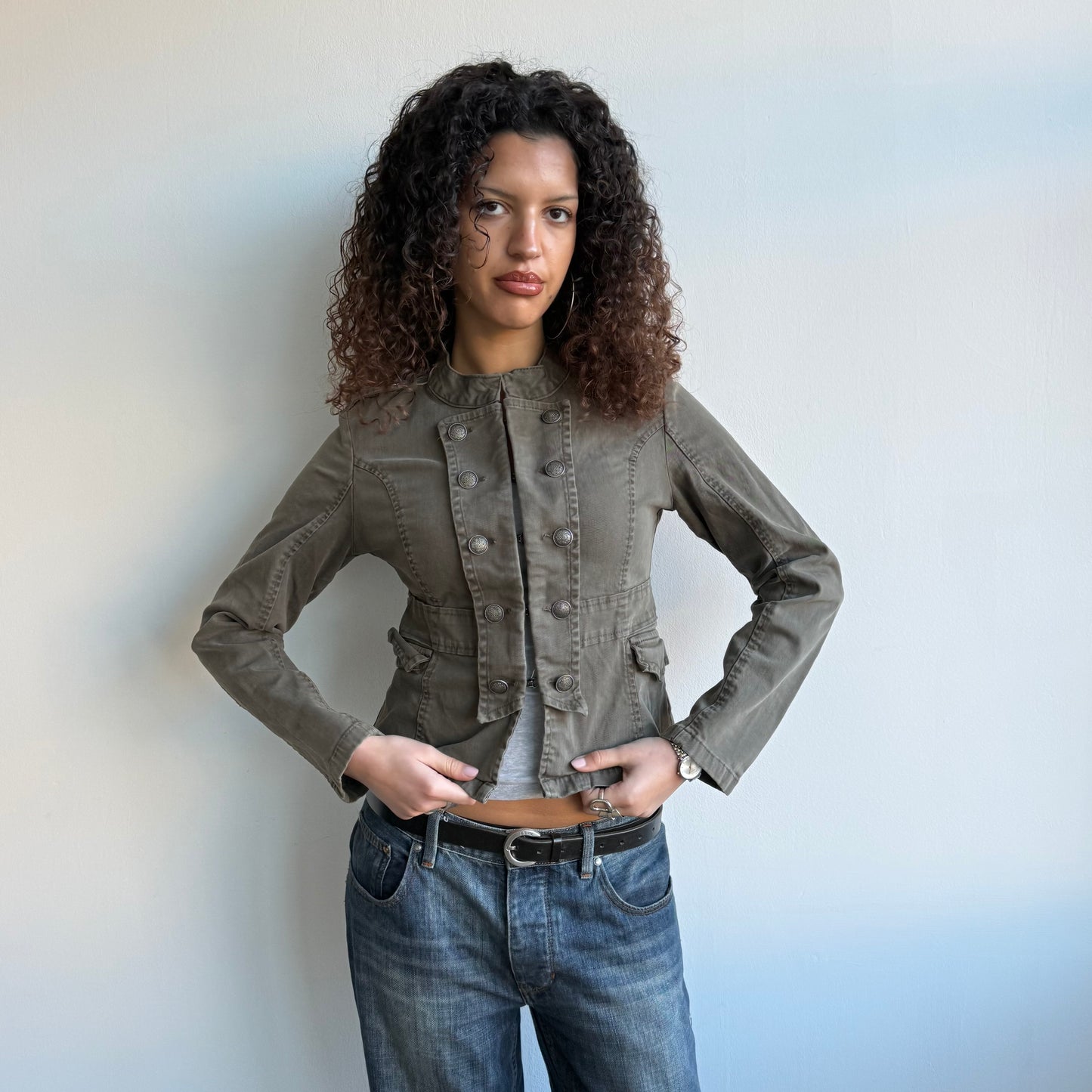 Khaki military jacket - Size S