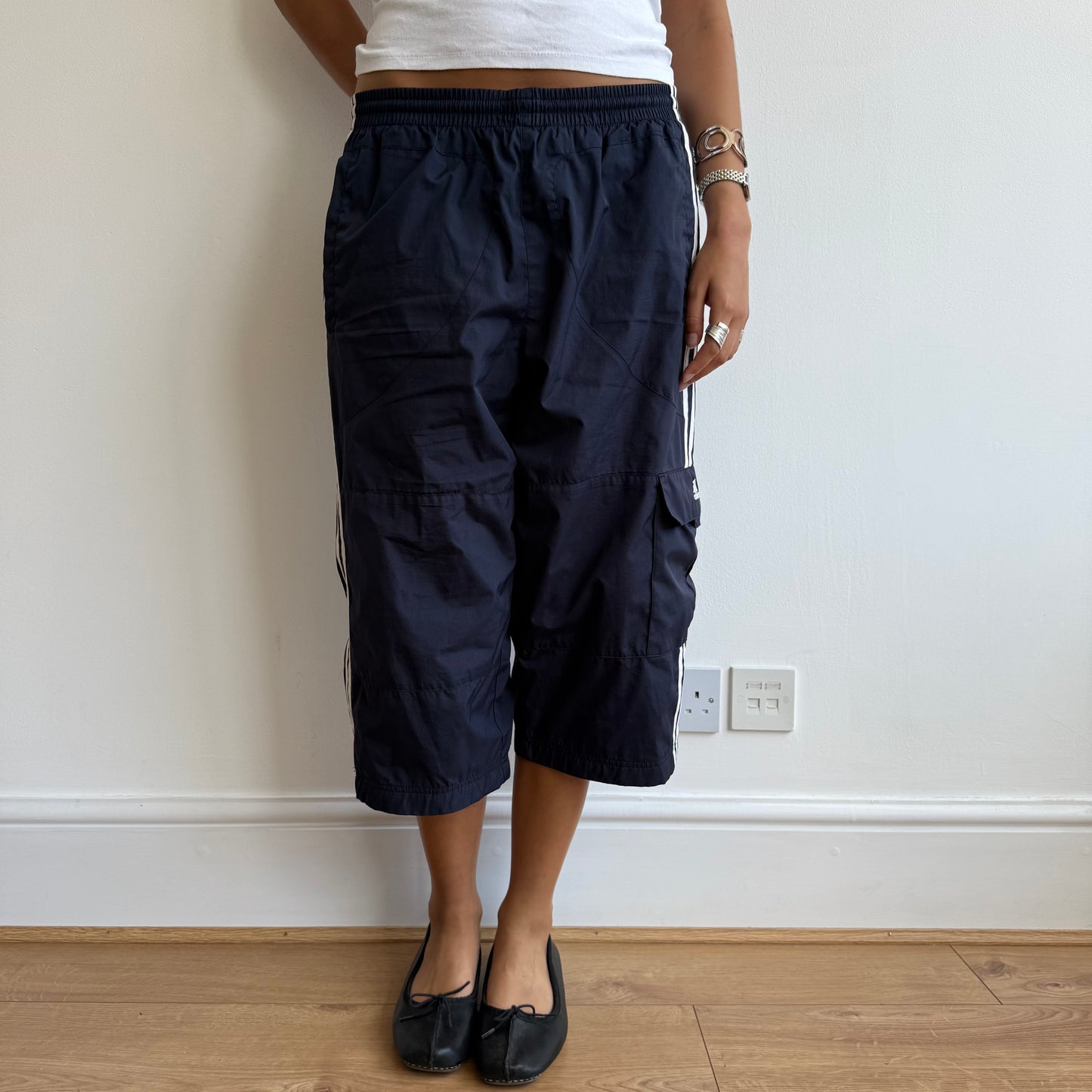 Navy Adidas capris - Size M (1)
