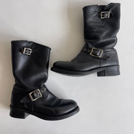 Black Harley Davidson Boots - Size UK6/EU39
