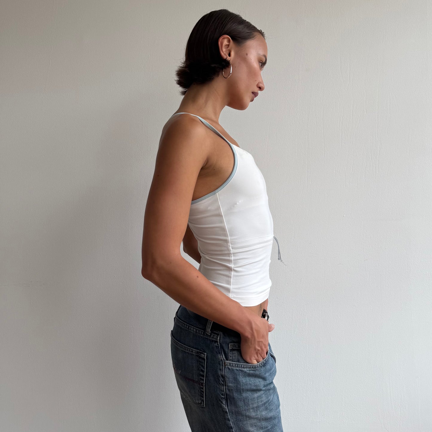 White Adidas tie front top - Size XS