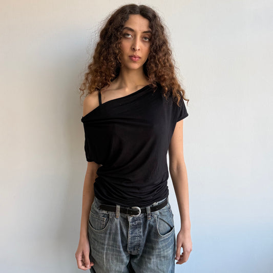 Black slouchy t-shirt - SizeS/M