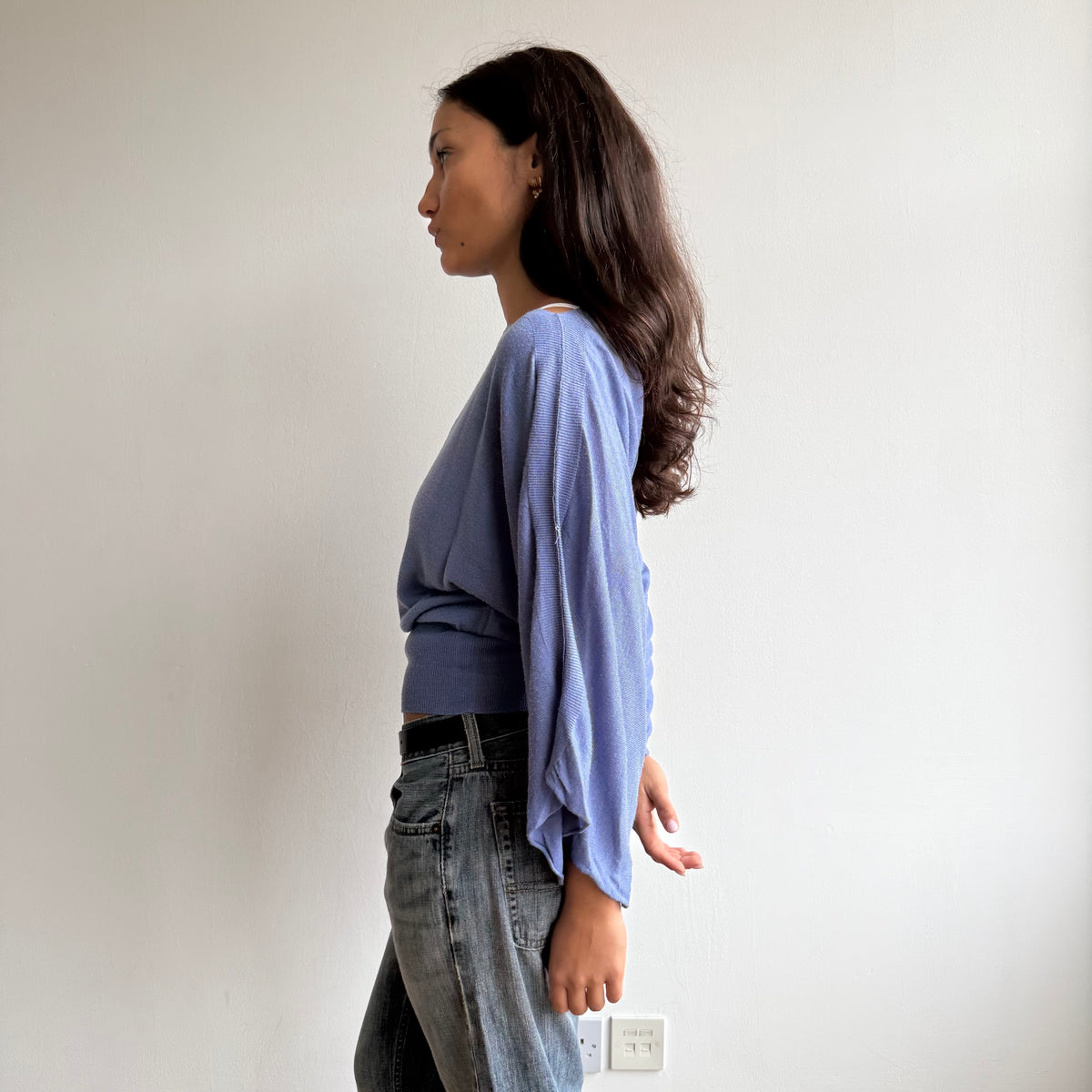 Cornflower blue slouchy knit - Size S-M
