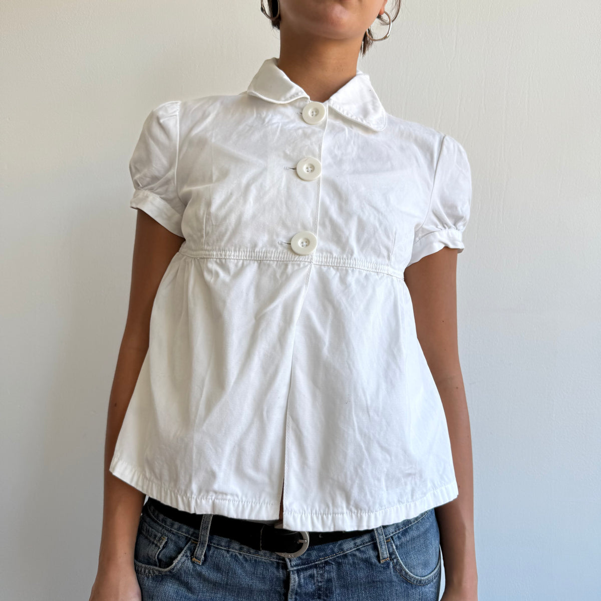 White short sleeve peacoat - Size M