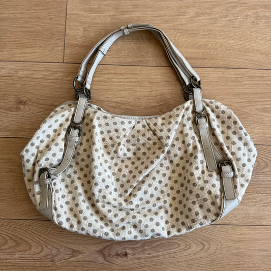 Cream polka dot bag