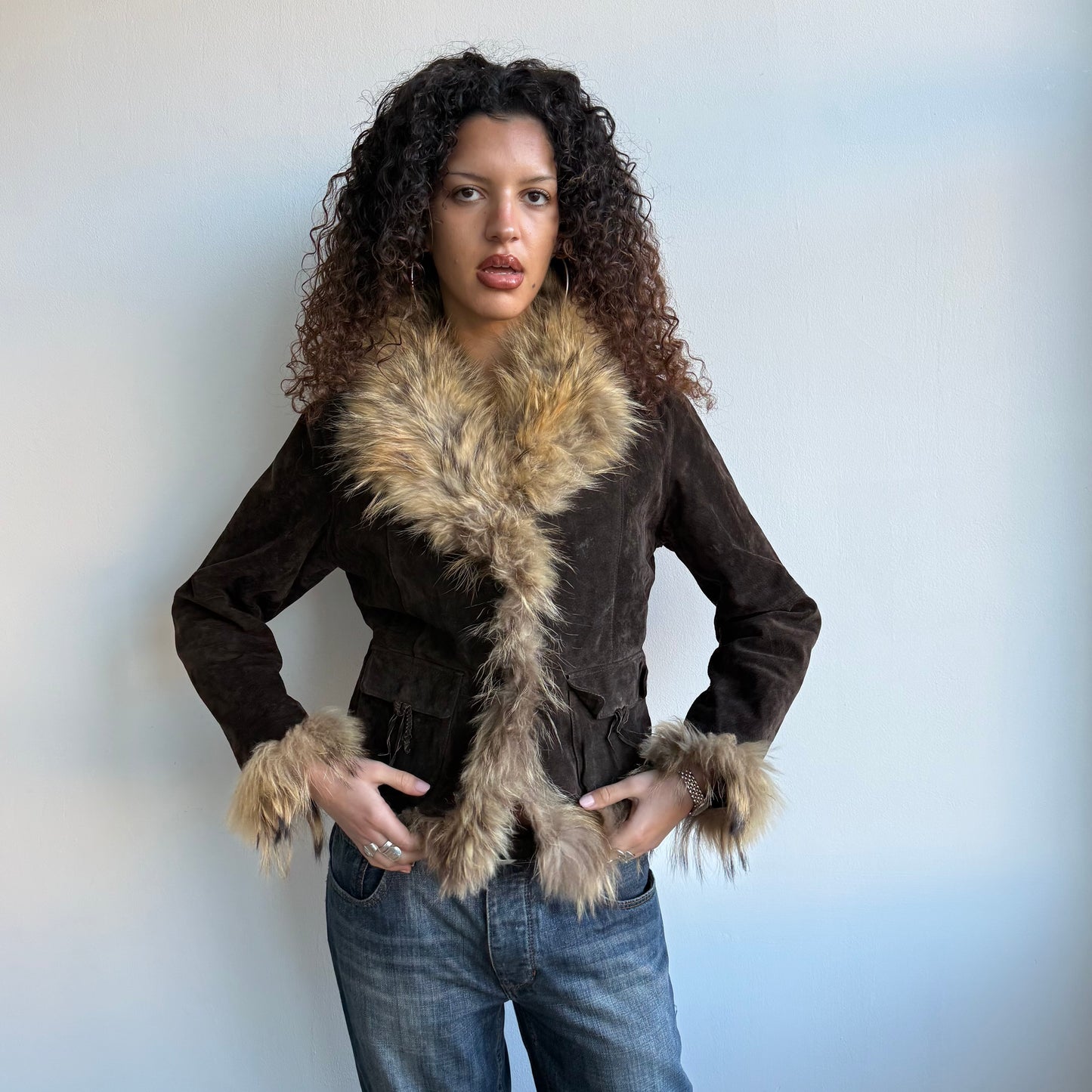 Brown suede afghan coat - Size S