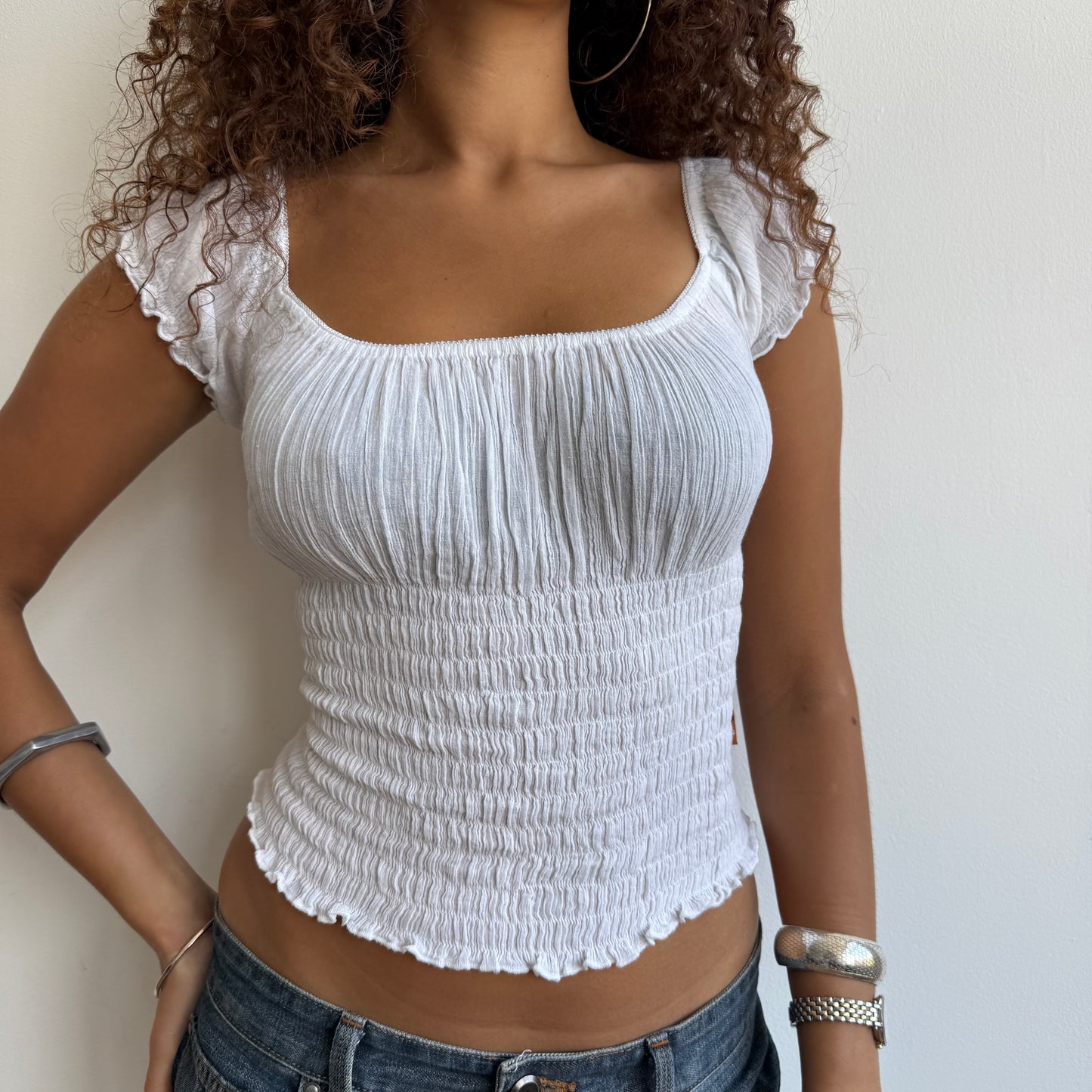 White milkmaid top - Size S