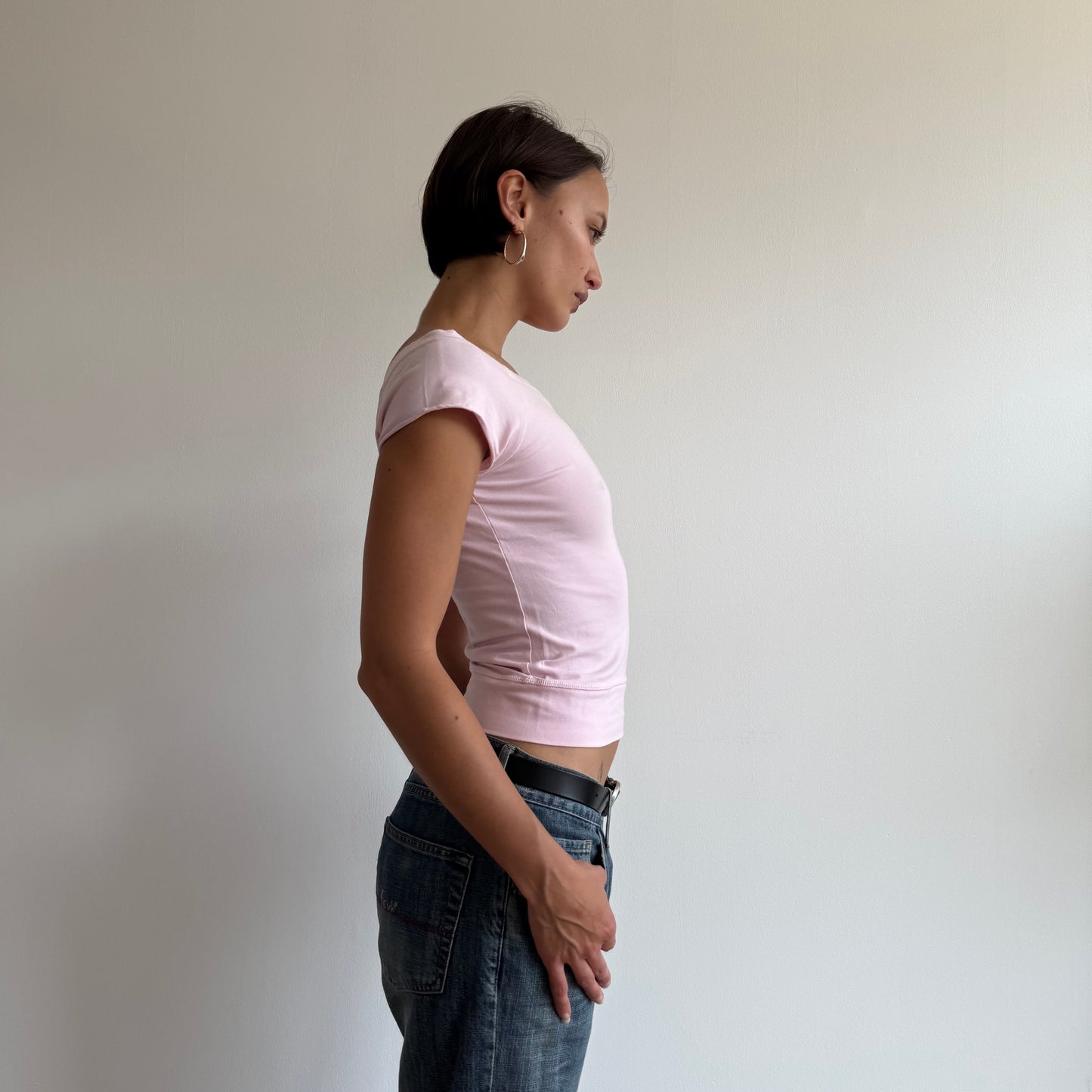 Baby pink Bardot top - Size S