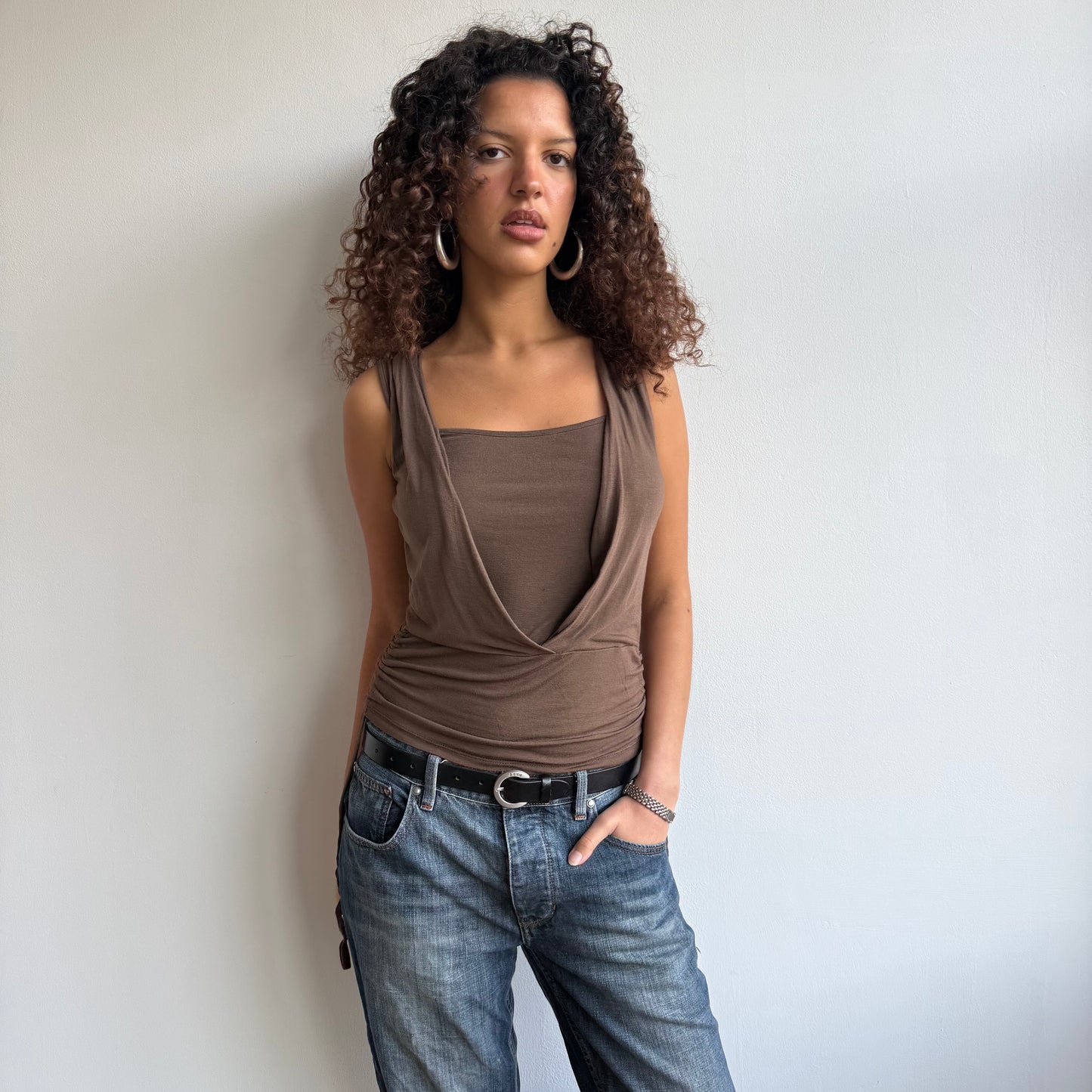 Brown wrap top - Size M