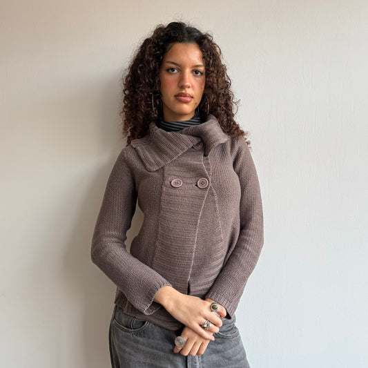 Taupe chunky knit - Size S