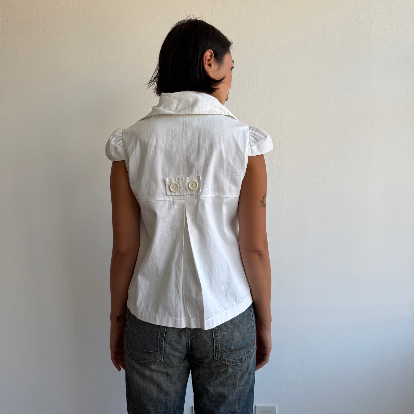 White short sleeve peacoat - Size M/L