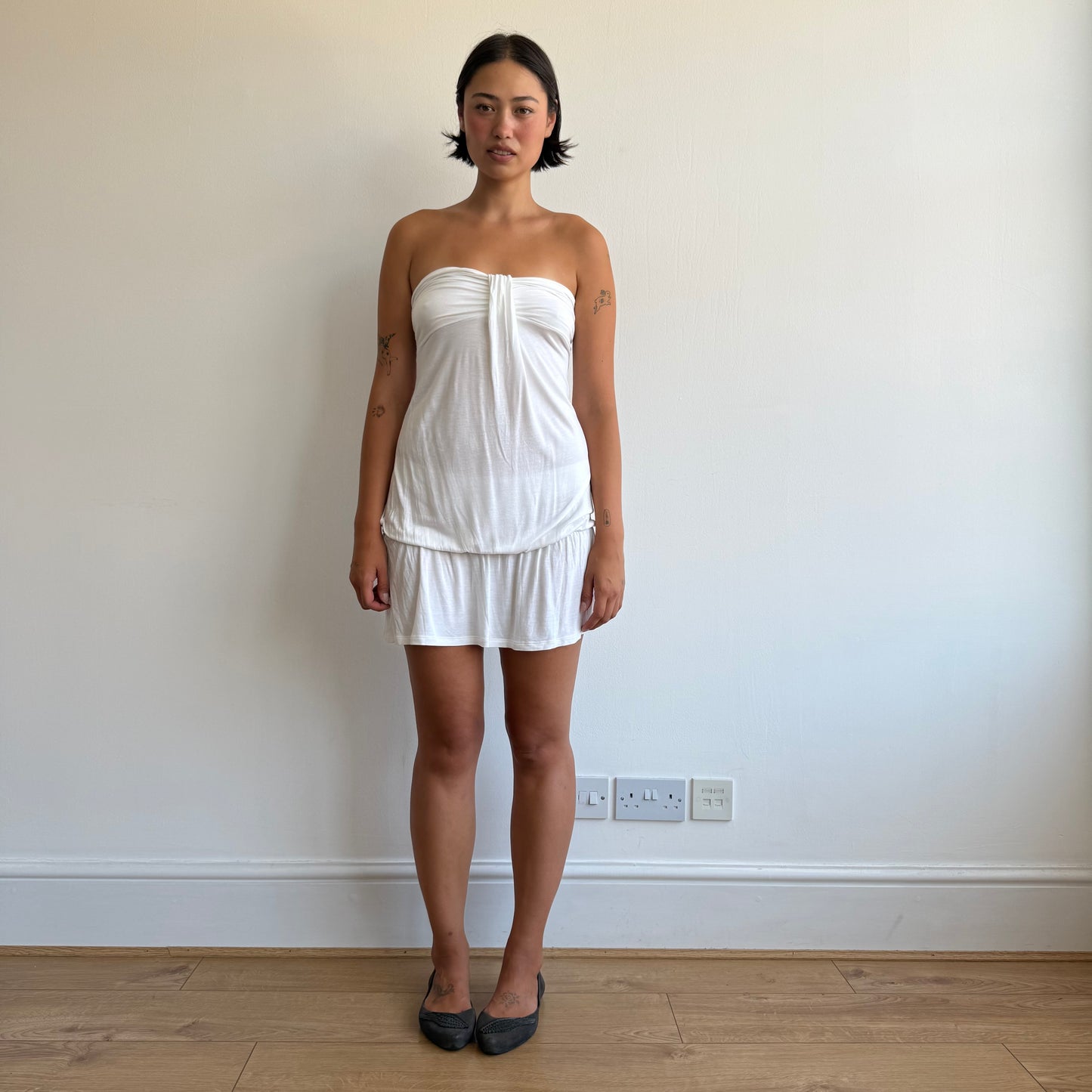 White bandeau bubble dress - Size S