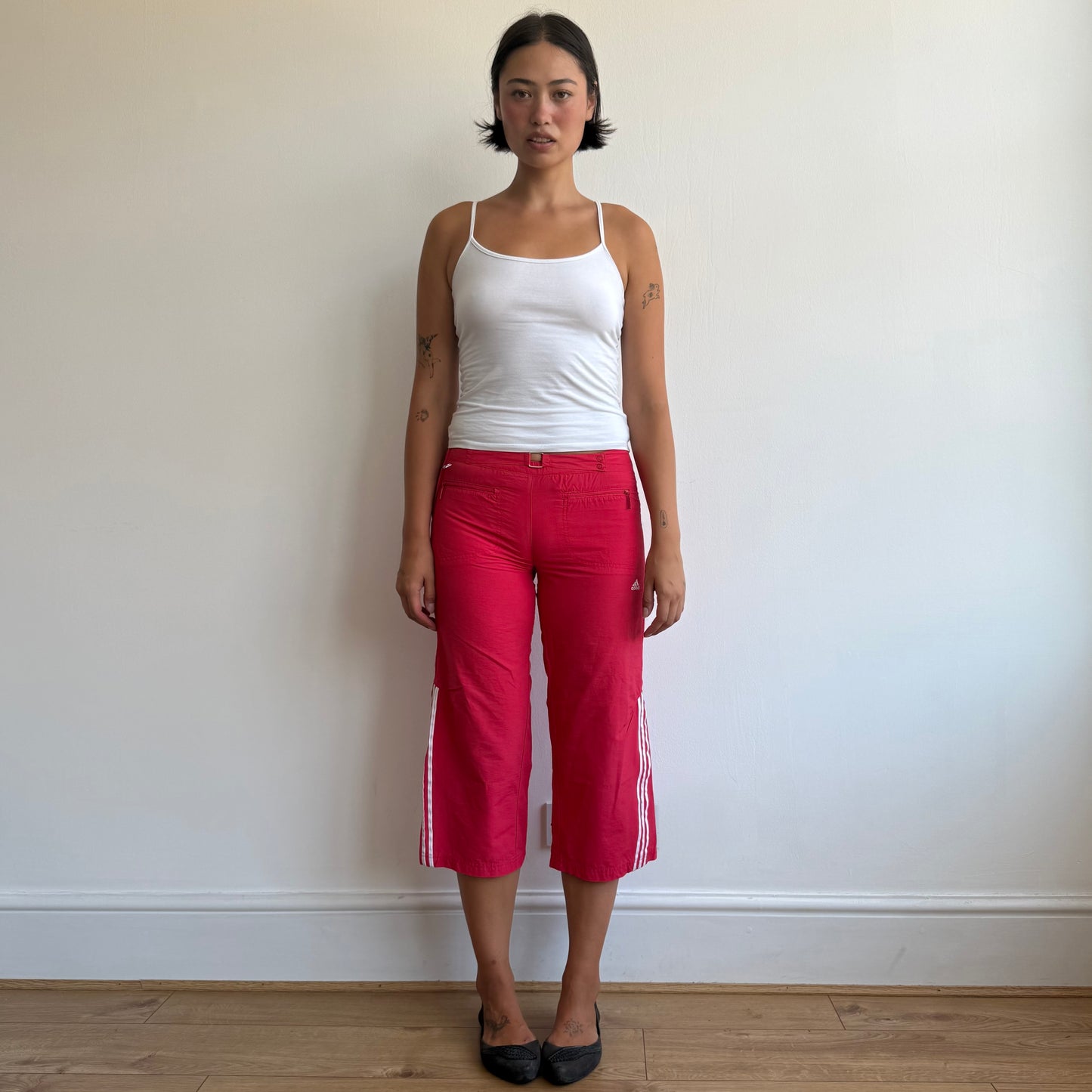 Red Adidas belt capris - Size S