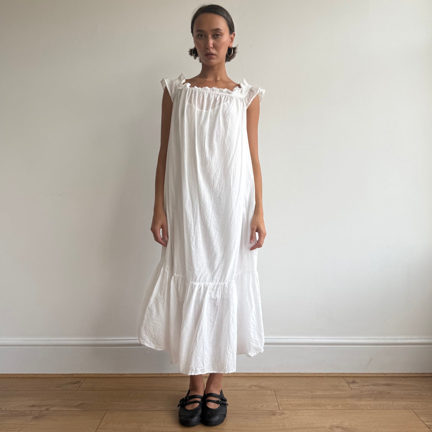 White ruffle milkmaid maxi dress - Size M