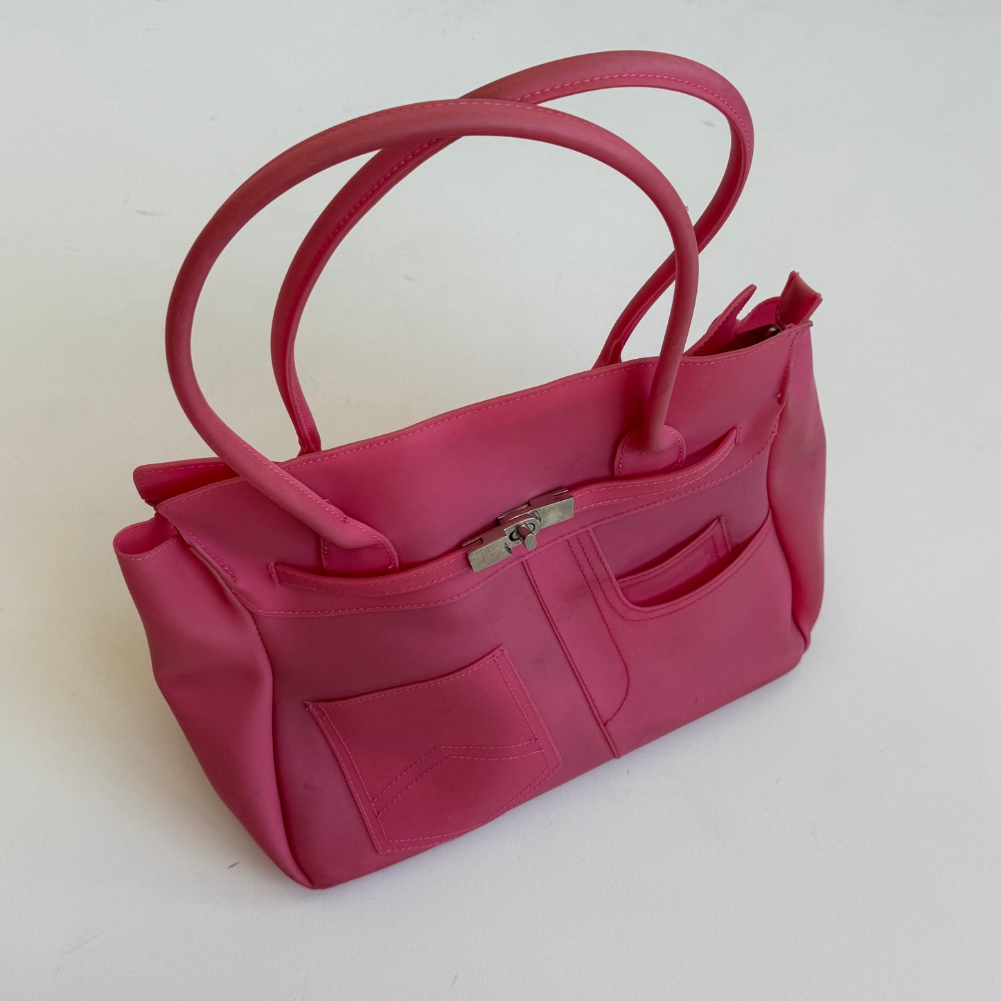 Hot pink jelly ‘firkin’ bag - One Size