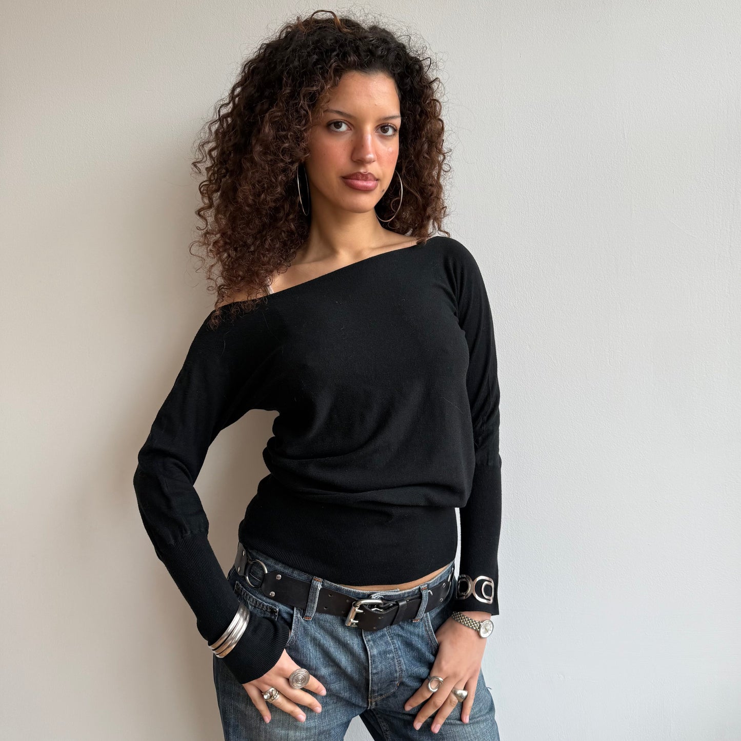 Black slouchy knit (2) - Size S