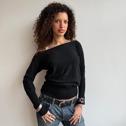 Black slouchy knit (2) - Size S