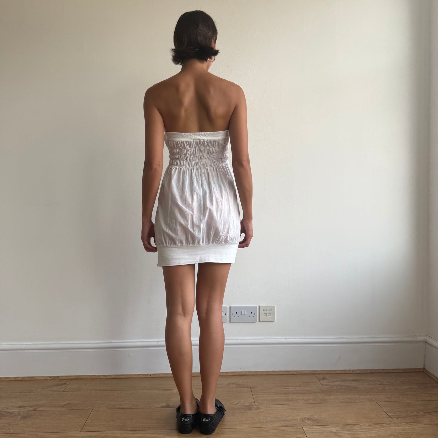 White bandeau mini dress - Size XS