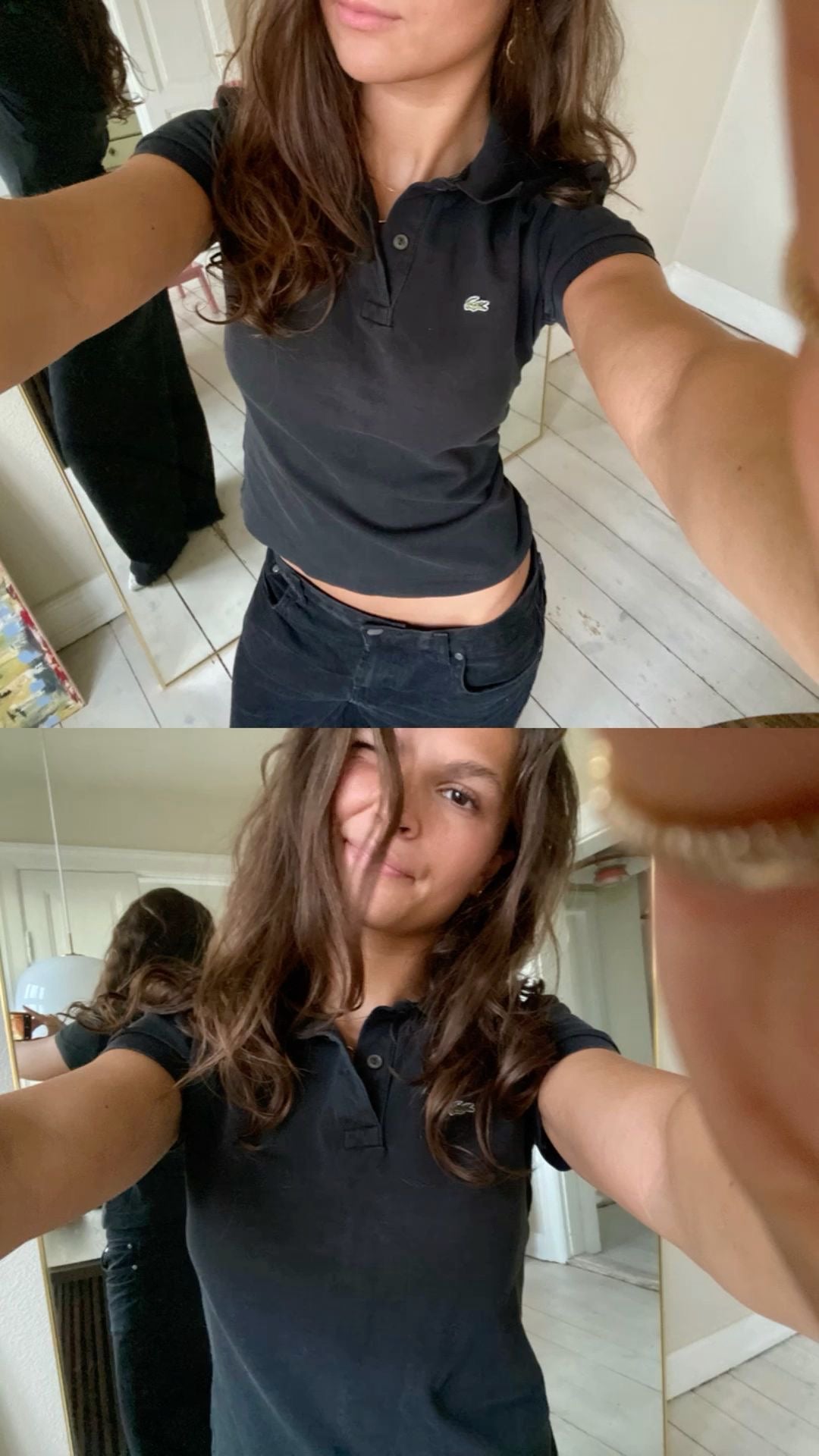 Black Lacoste polo - Size S