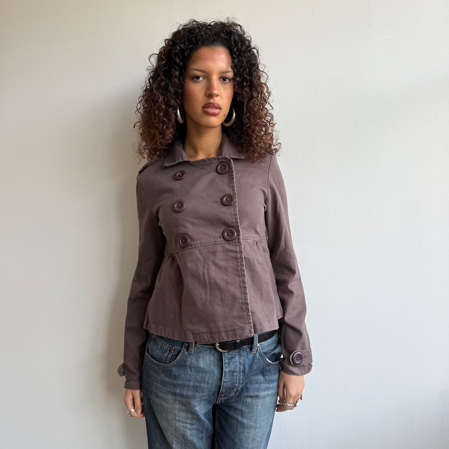 Brown double breasted peacoat - Size S