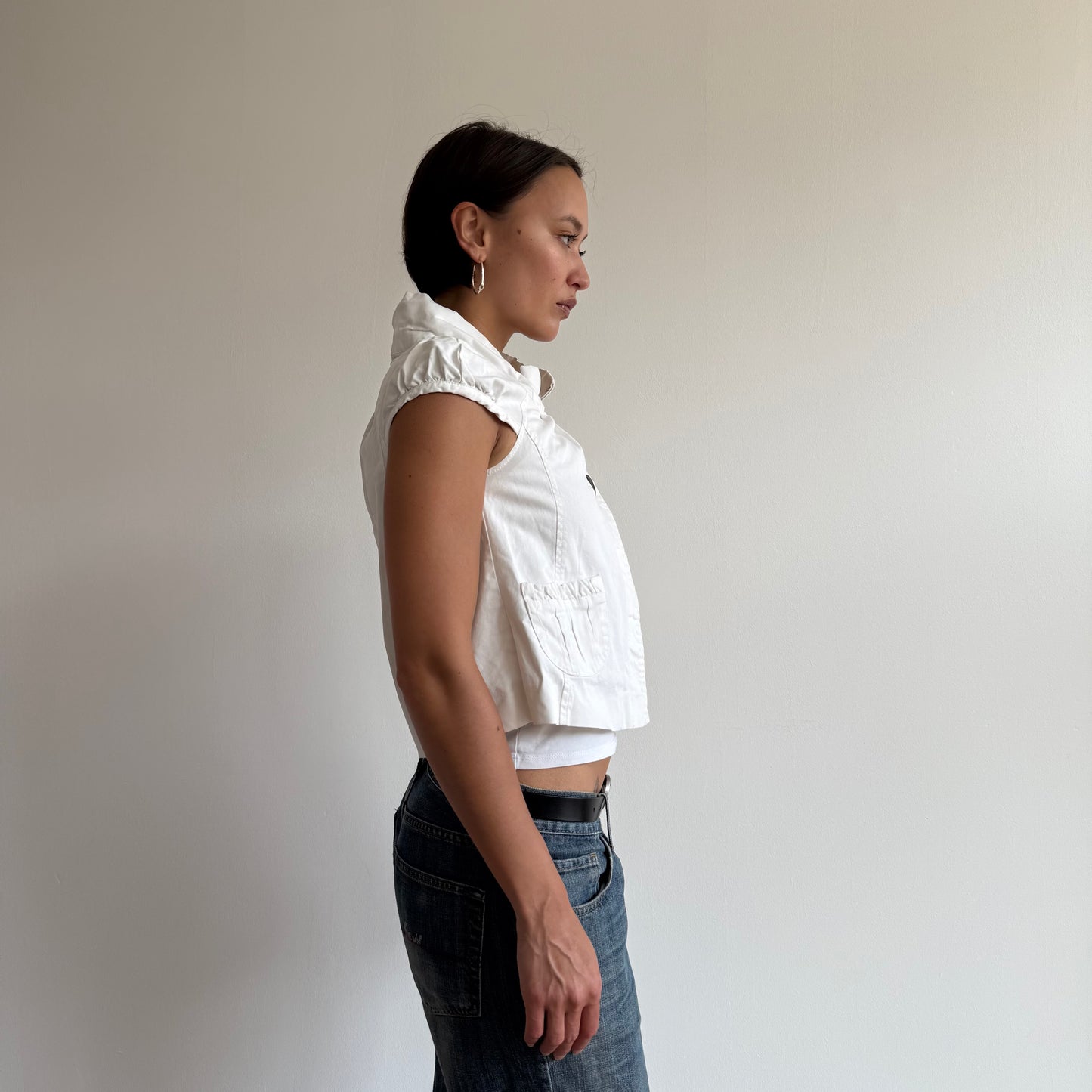 White short sleeve peacoat - Size S