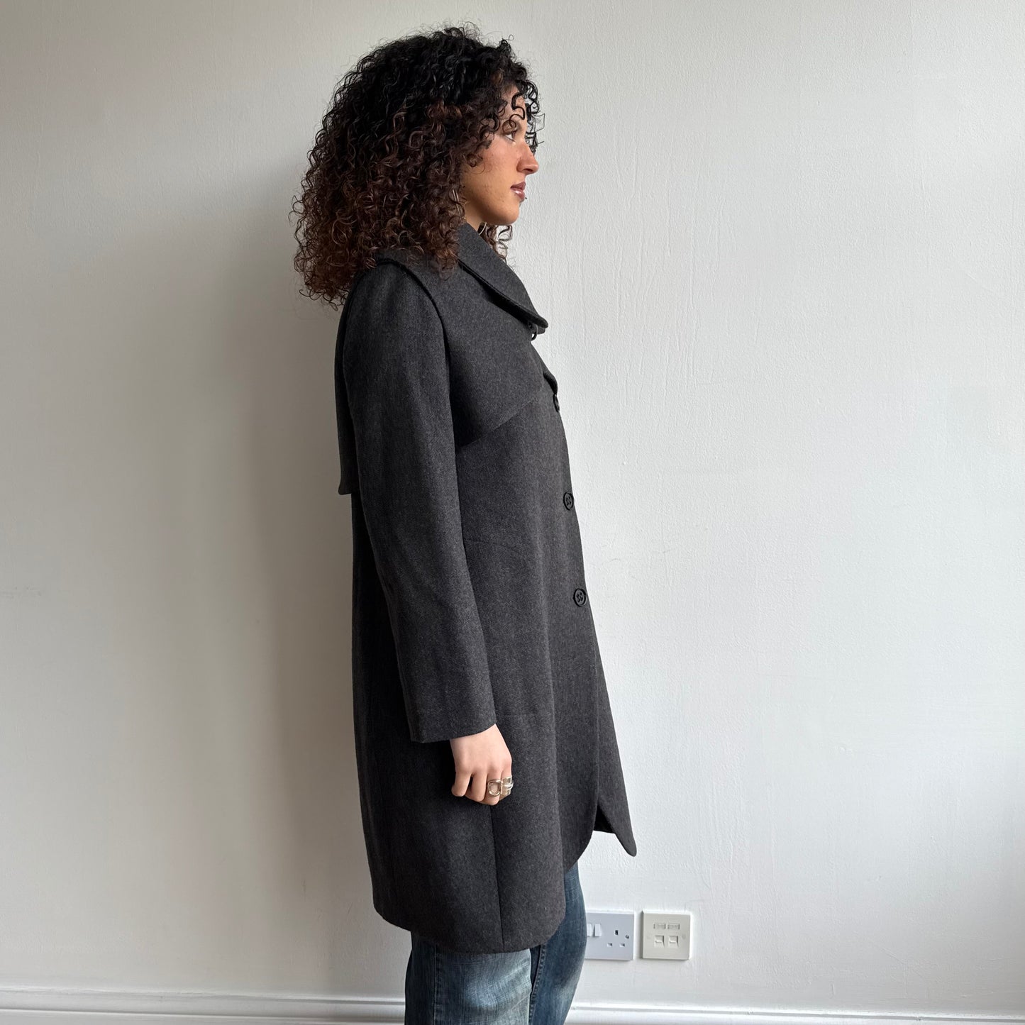Charcoal Cop Copine bolero coat - Size M/L