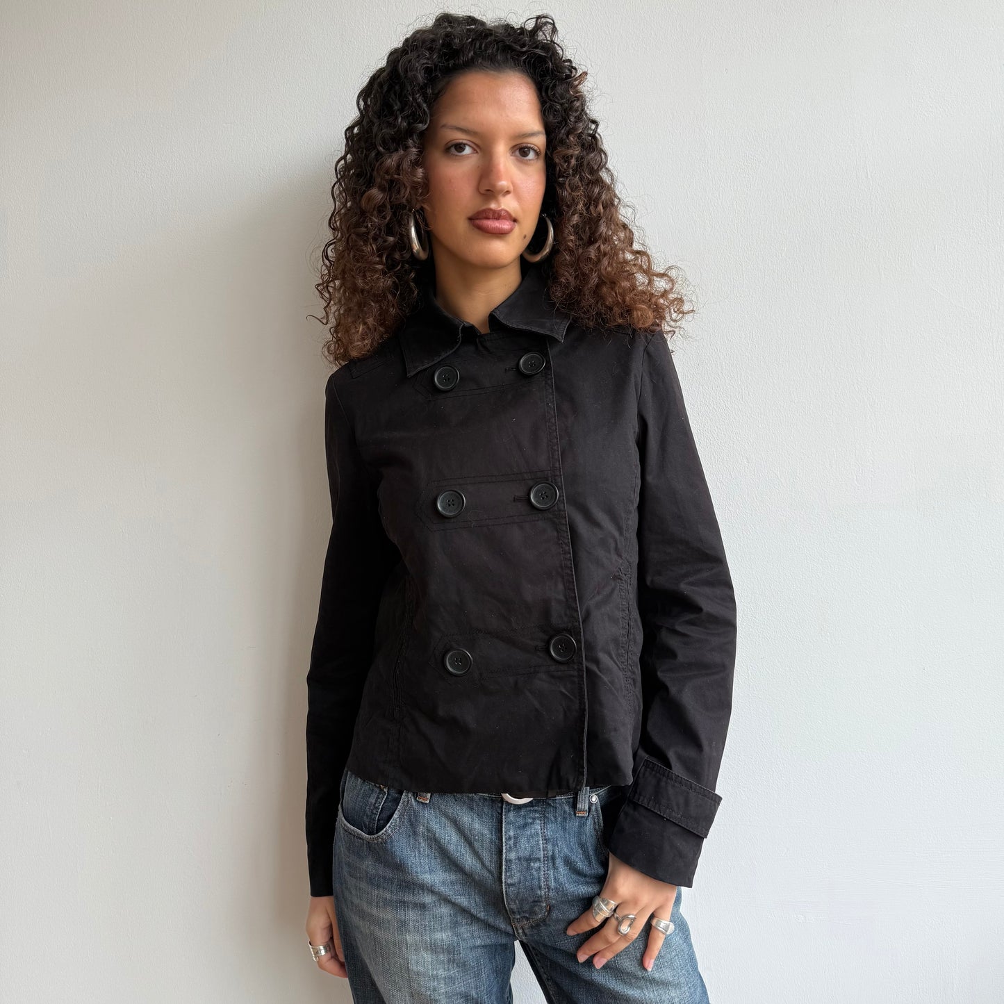Black trench peacoat - Size S