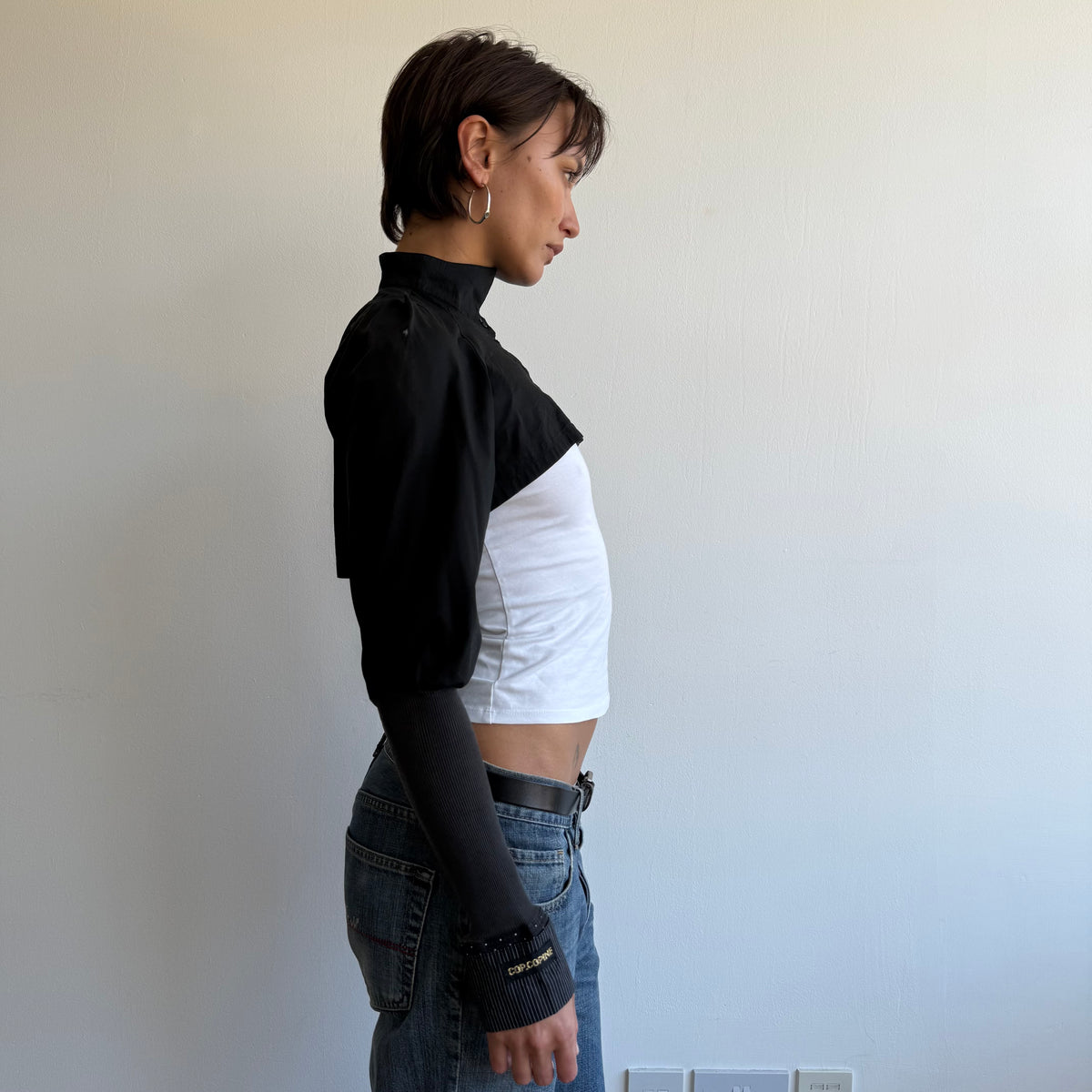 Cop Copine black cropped shirt - Size S
