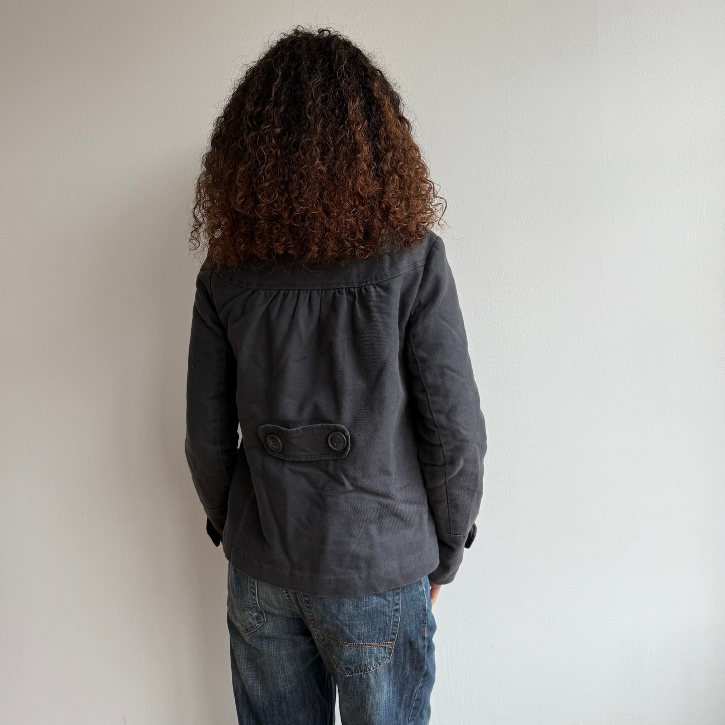 Grey padded peacoat - Size M