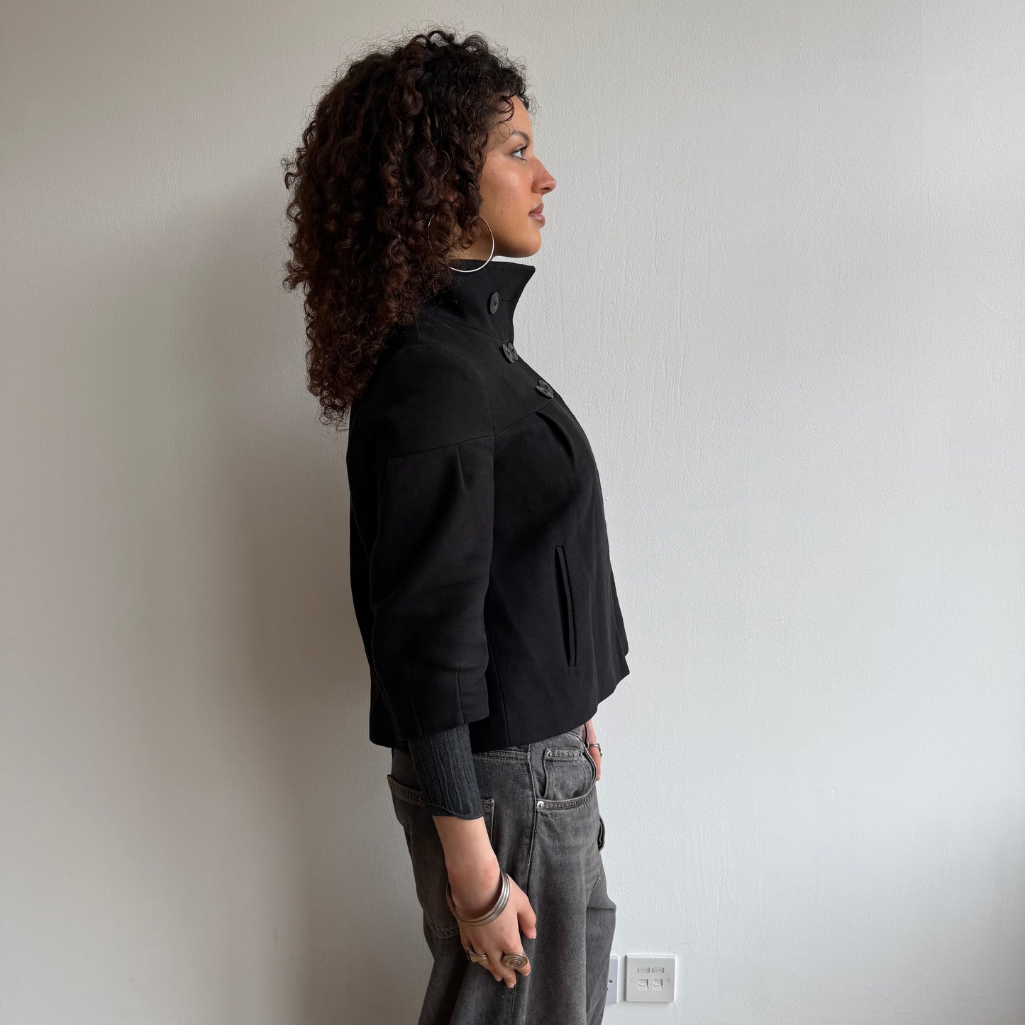 Black suiting peacoat - Size S