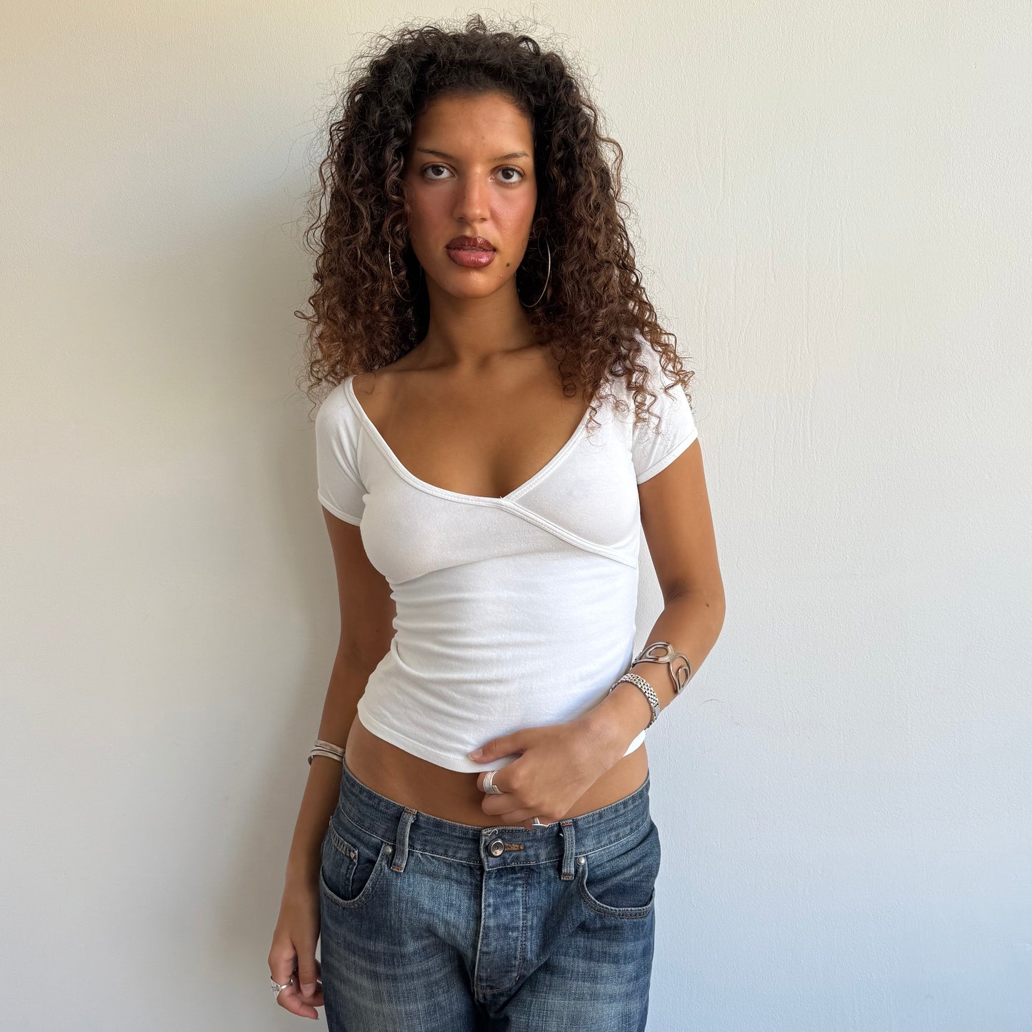 White wrap t-shirt - Size XS