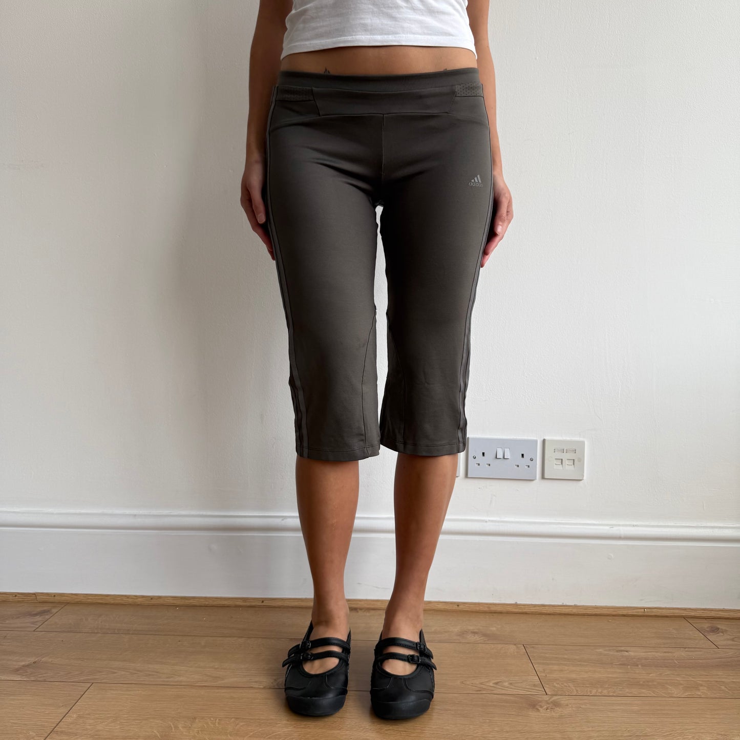 Khaki Adidas capris - Size S