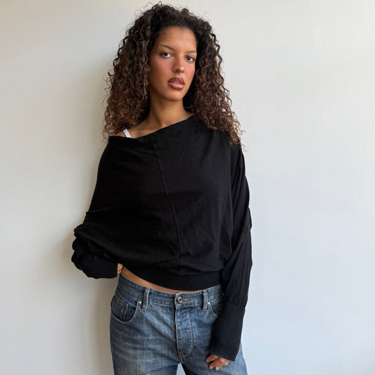 Black slouchy All Saints jumper - Size S