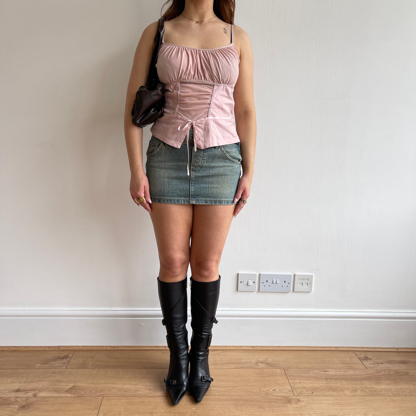 Pink milkmaid cami - Size S/M