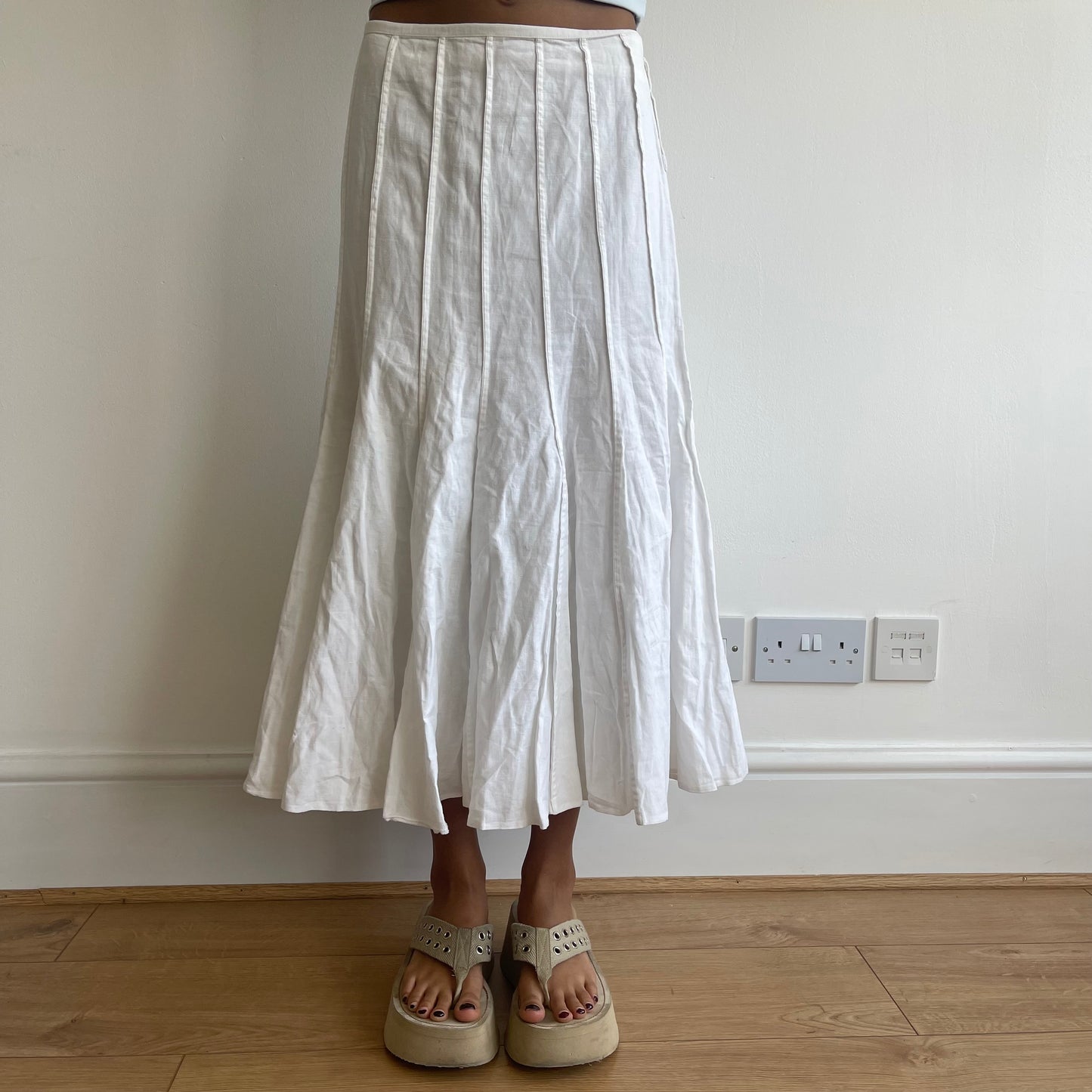 Thick white pleated skirt - Size M