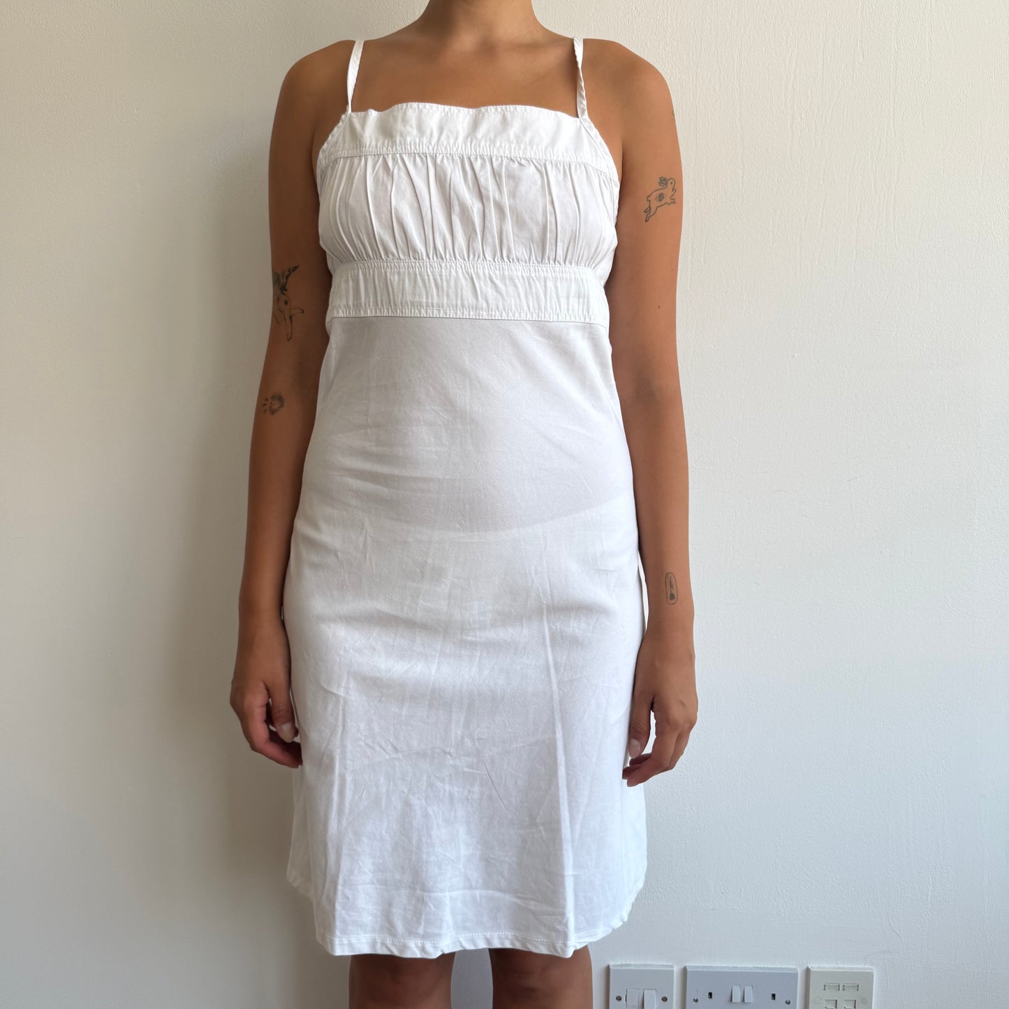 White midi milkmaid dress - Size M