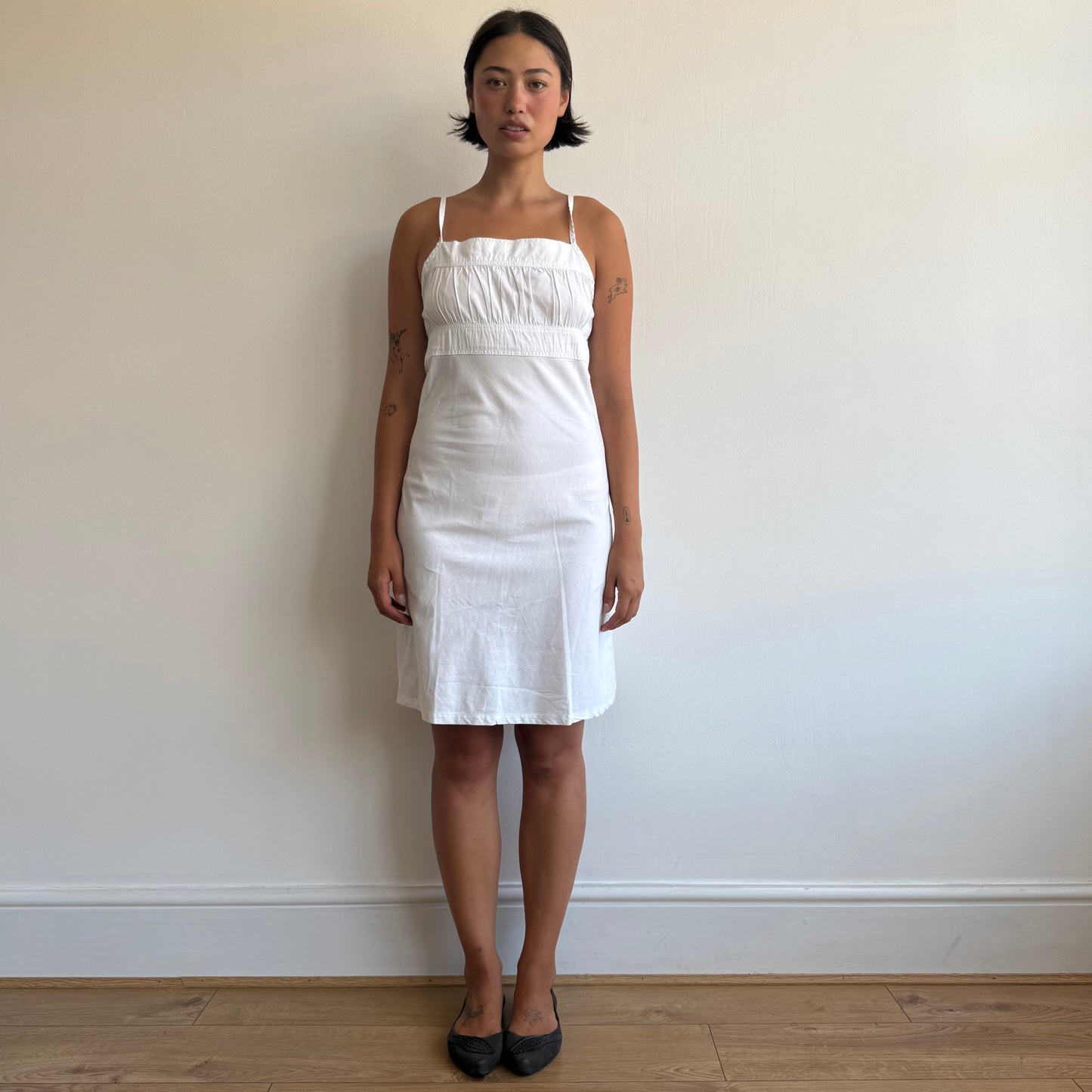 White midi milkmaid dress - Size M