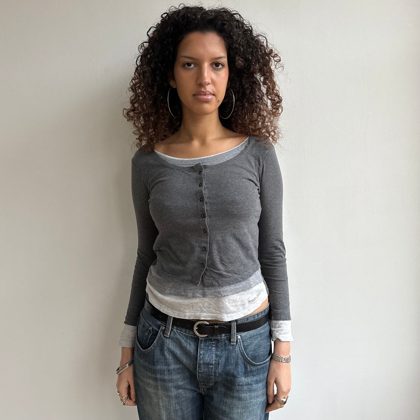 Grey multilayer top - Size S