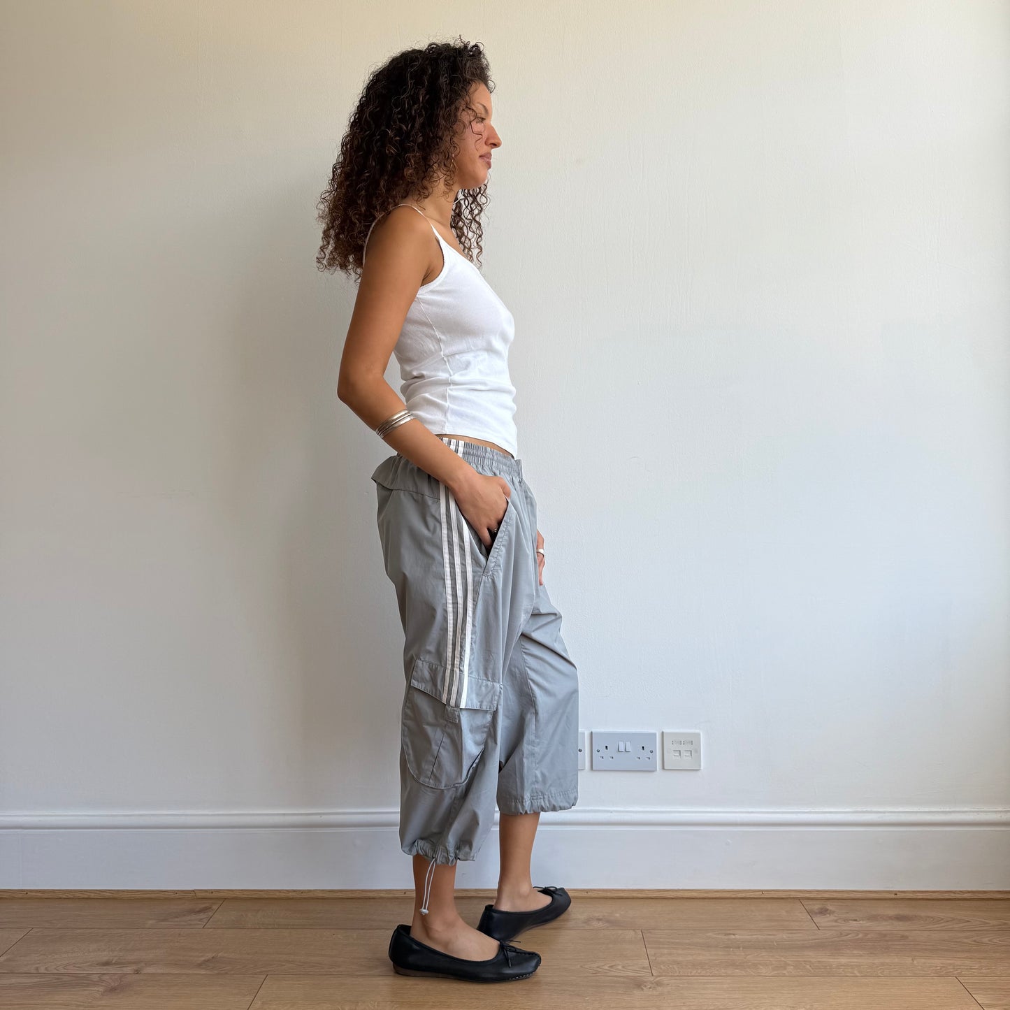 Grey Adidas capris - Size L