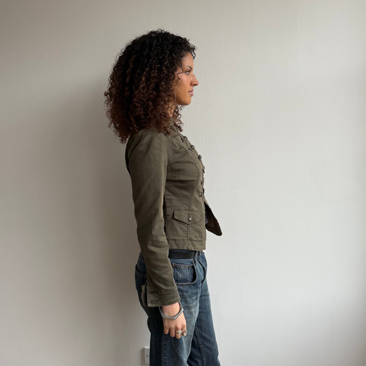 Khaki military jacket - Size M