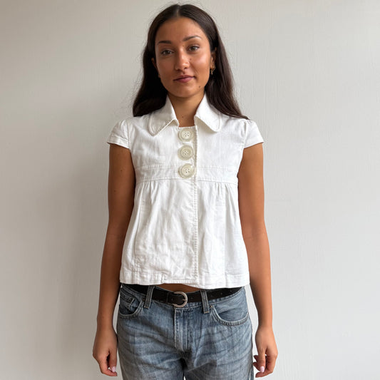 White short sleeve peacoat - Size S