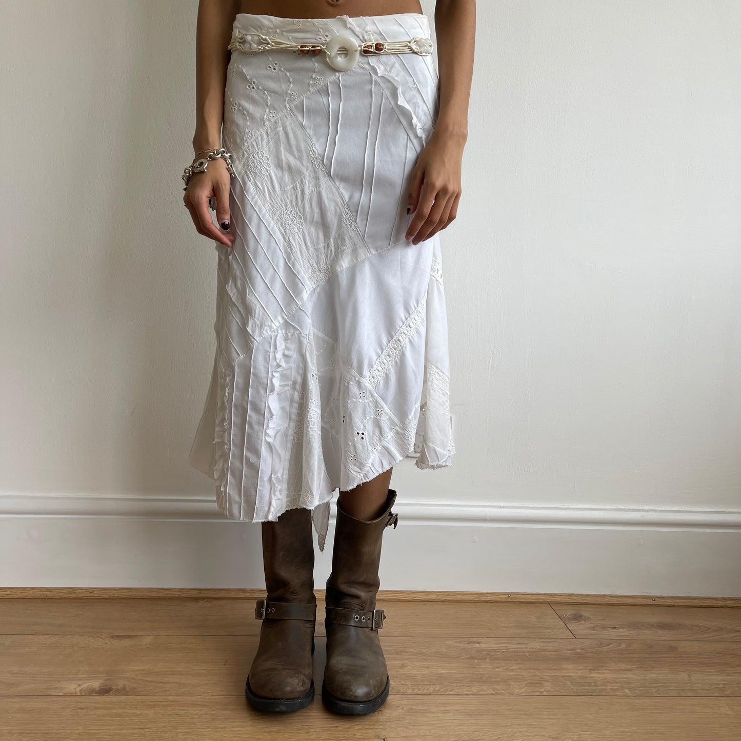Broderie patchwork midi skirt - Size S