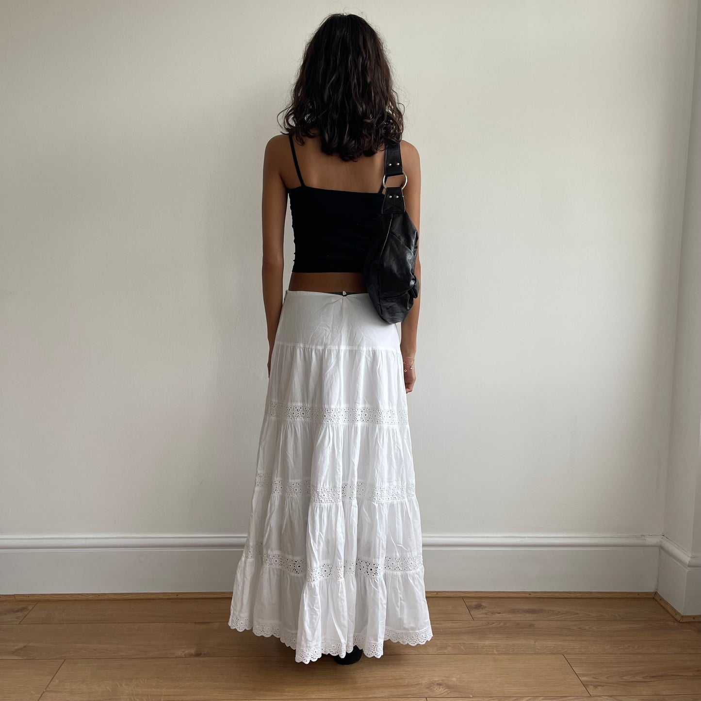 White boho maxi skirt - Size S