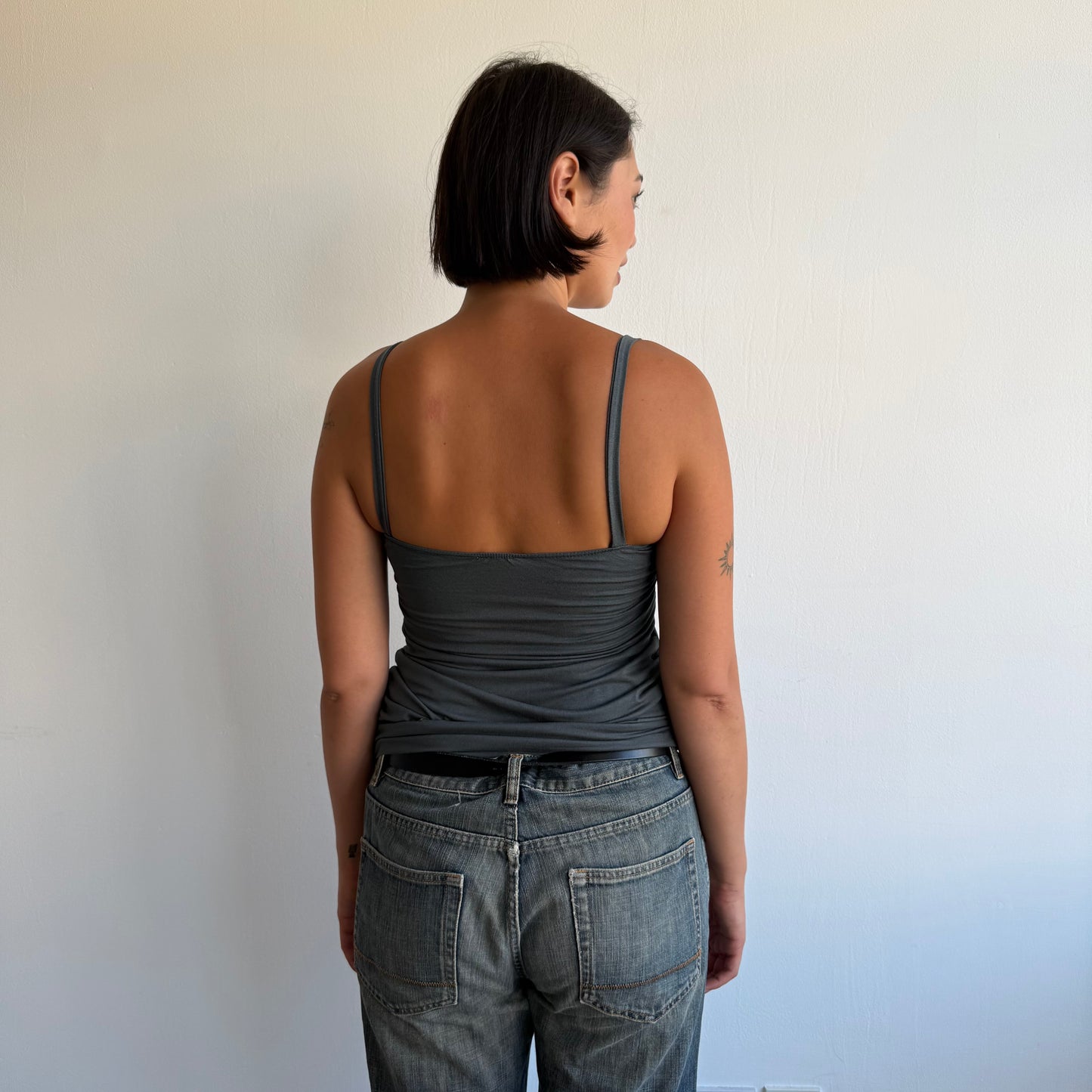 Charcoal ruched bubble top - Size S