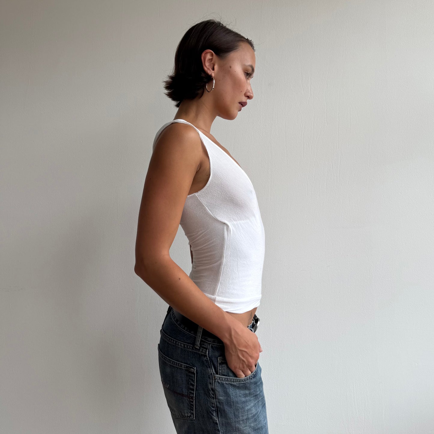 White wrap tie side top - Size XXS/XS