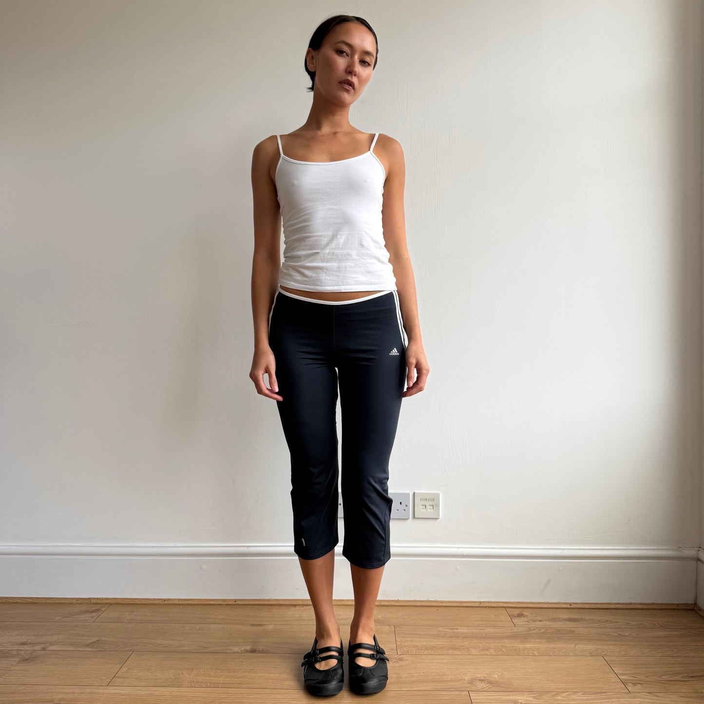 Navy Adidas stripe capris - Size XS