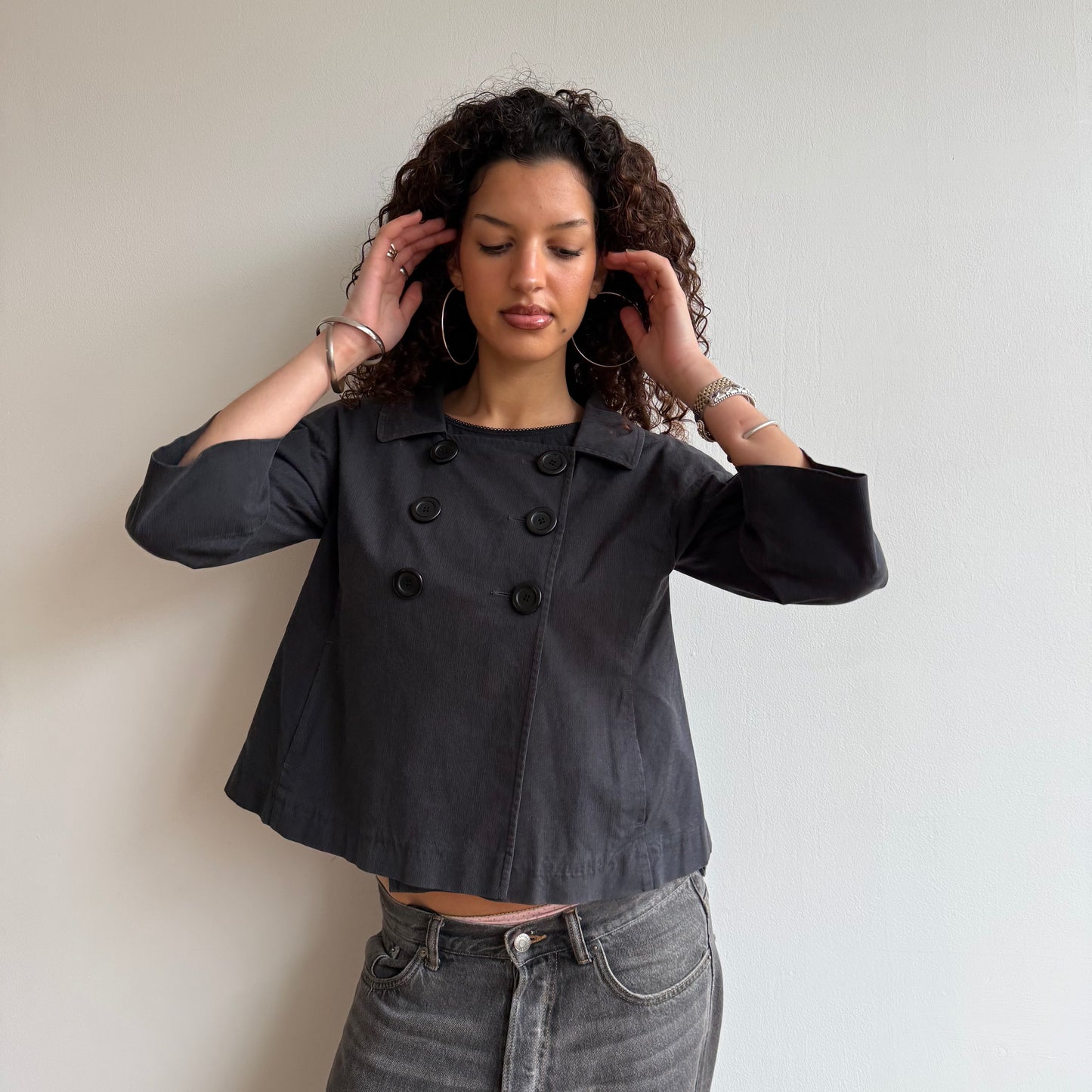 Navy buttonpeacoat - Size M